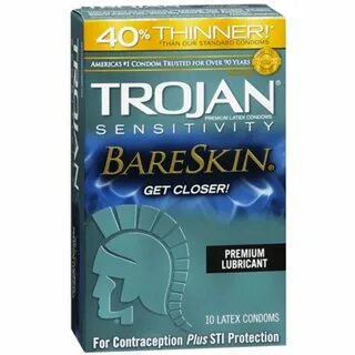TROJAN Sensitivity BareSkin Lubricated Premium Latex Condoms
