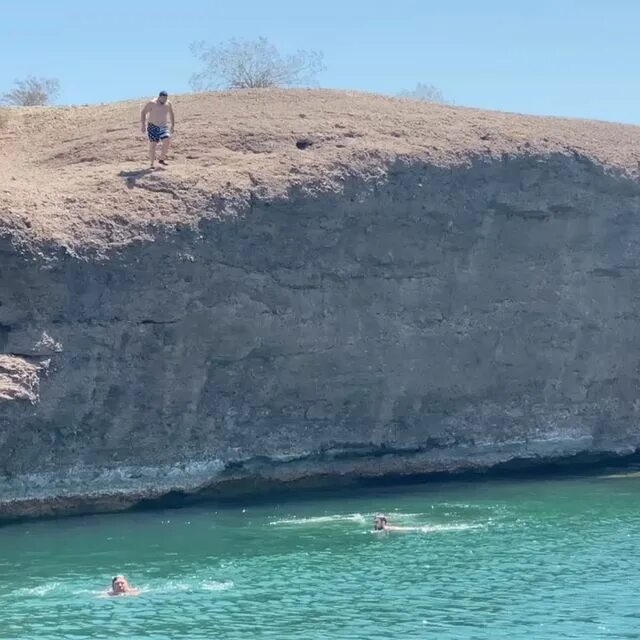 Cliff jumping in Lake Havasu.