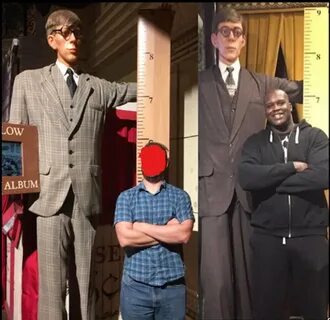 An average height man, Shaq and the tallest man in history f