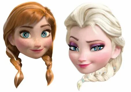 Anna and Elsa from Disney's Frozen 2d Card Party Face Mask P