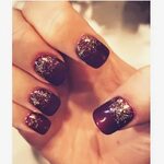 Ombre gold and wine / maroon nails. Perfect for the holidays