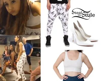 Ariana Grande: Boy London Sweatpants, White Bralet Steal Her