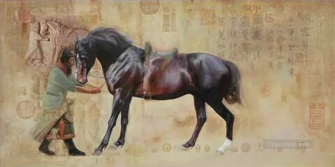 Chinese horse Painting in Oil for Sale