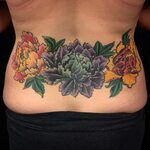 Peony Tramp Stamp Designs Girl back tattoos, Back tattoos fo