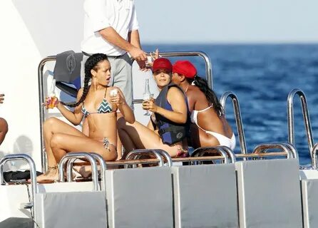 RIHANNA in Bikini on a Yacht in St.Tropez - HawtCelebs