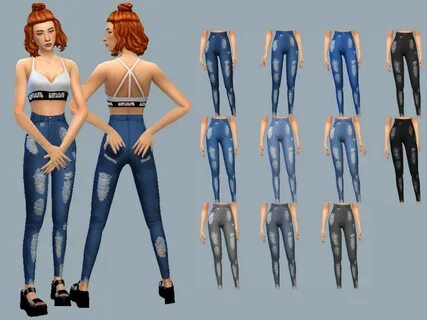 The Sims Resource - Really Ripped Jeans