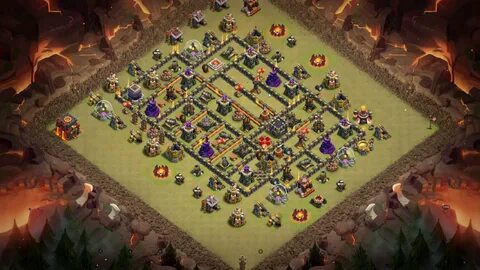 Clash of Clans Bases hybrid for Town hall 10 - ClashTrack.co