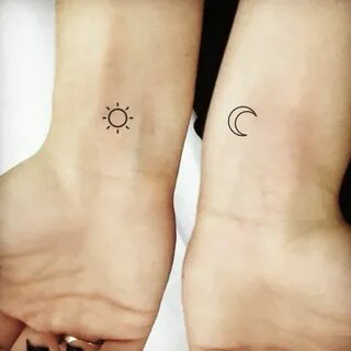 Matching Moon and Sun Temporary Tattoo (Set of 2+2) in 2021 