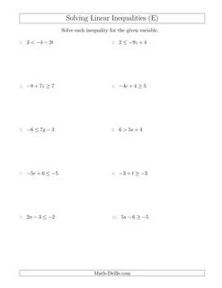 Solving Linear Inequalities Including a Third Term and Multi