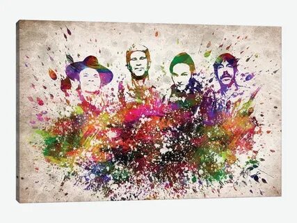 Red Hot Chili Peppers Canvas Artwork by Aged Pixel iCanvas