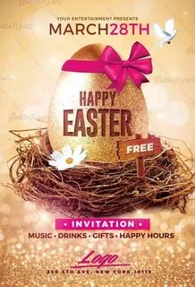 Happy Easter Flyer Template Photoshop PSD - Creative Flyers 