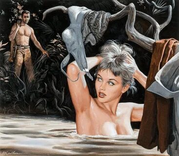 The Nude Decoy, Stag magazine illustration, 1957 by Mort K. 
