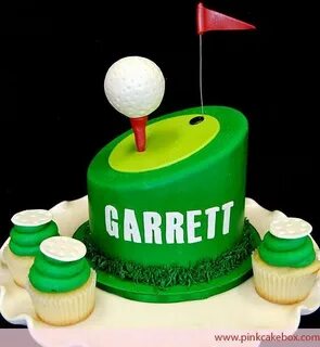 Golf Tee Cake Topper with Cupcakes by Pink Cake Box Celebrat