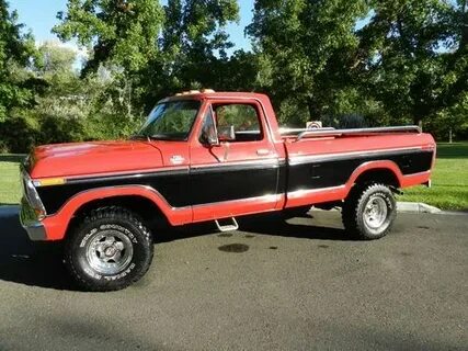 red and black 73-79 Ford Classic ford trucks, 79 ford truck,