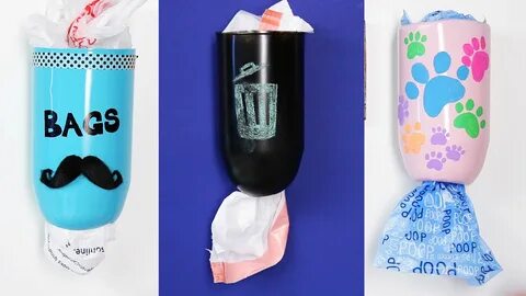 Recycled Bag Dispenser 🔄 Reuse plastic containers, Diy plast