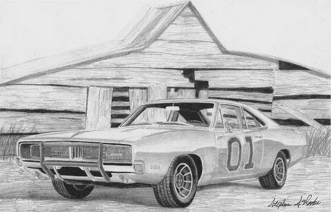 1969 Dodge Charger General Lee MUSCLE CAR ART PRINT Mixed Me