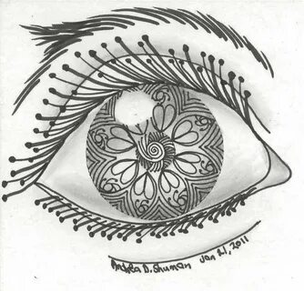 January 2011 Zentangle drawings, Eye drawing, Zentangle