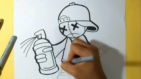 как рисовать Персонажи с крышкой Граффити - YouTube