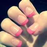 Neon Pink French Nails - FMag.com