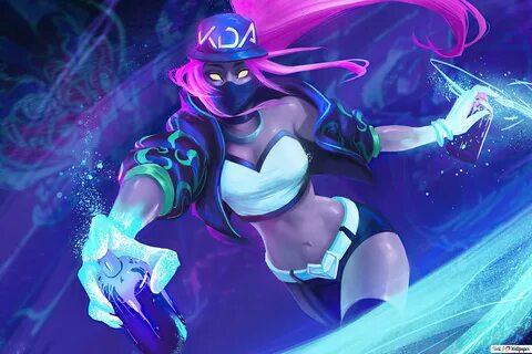 K/DA Neon 'Akali' - League of Legends LOL HD обои скачать