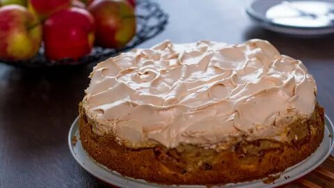 Apple Meringue Cake Recipe - YouTube