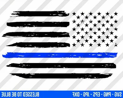 Thin Blue Line Flag Vector at Vectorified.com Collection of 