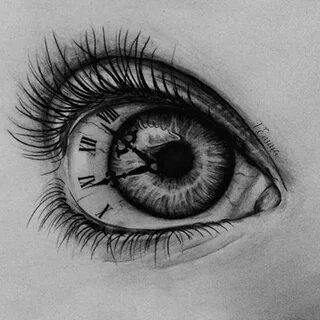 #drawing# eyes# blacandwhite# eyelashes# clock Eye painting,