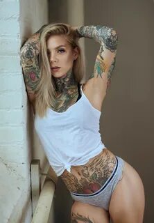 Wallpaper : Madison Skye, model, women indoors, tattoo, inke