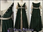 Green Velvet Italian Renaissance Gown by DaisyViktoria.devia