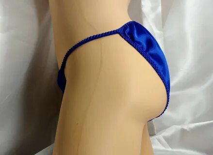 Купить Трусики Handmade Royal Blue Satin String Bikini panti
