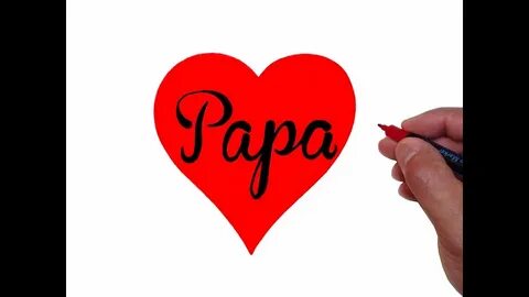 How to Draw and Write Papa in Cursive in a Heart - YouTube