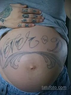 Pregnancy side boob tattoo