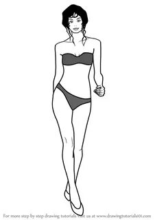 Step by Step How to Draw Girl in Bikini : DrawingTutorials10