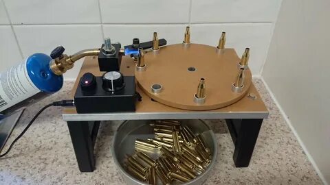 Prototype brass case annealing machine. - YouTube