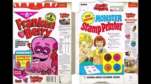 Vintage 1970's Frankenberry Cereal Boxes Nostalgia Halloween