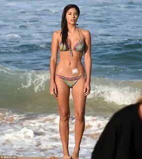 Pia Miller shows off her bikini body and a band-aid patch on