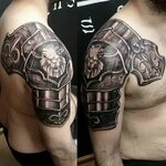 Tattoodo Body armor tattoo, Shoulder armor tattoo, Armour ta