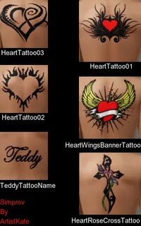 Heart Tattoo Pack - Simprov Poses