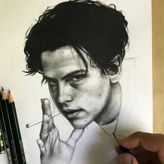 @onlyangcl - Cole sprouse, Portrait sketches, Pencil drawing
