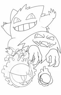 Pokemon gastly, haunter and gengar coloring pages Pokemon ta