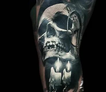 Skull and Candles tattoo by Ata Ink Post 23705 Candle tattoo