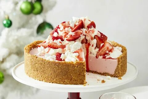 No Bake Strawberry Cheesecake with Eton Mess Topping Recipe 