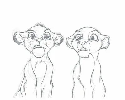 Simba and Nala Lion King sketch artwork by BrittneyAnnArt Li