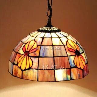 Antique Tiffany Style Seashell Pendant Lamp Dinning Room Sta