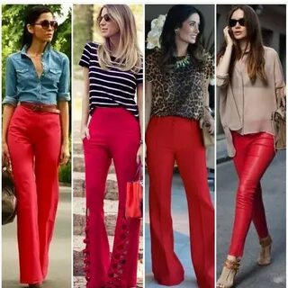 Como usa Pantalon rojo mujer, Ropa de moda, Moda rojo