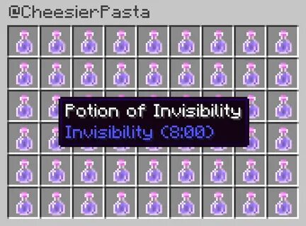 Invisibility Minecraft Potions Recipes