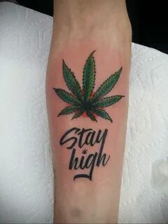 marijuana leaf tattoo 30.09.2019 № 032 -hemp (MARIJUANA) tat