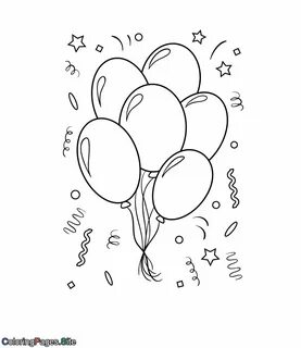 Birthday balloons coloring page Happy birthday coloring page