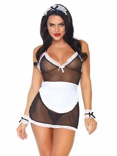 Leg Avenue Womens French Maid Sujetador Sin Mangas Con Borde