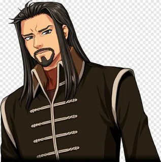 Anime Man Beard / He is a tall man with short black hair and